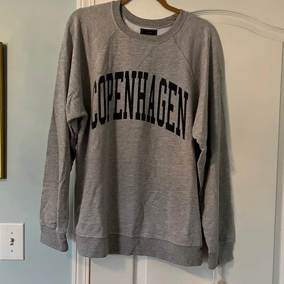 Free People x Original Retro Brand Grey Copenhagen Oversized Sweatshirt M NWT - Picture 3 of 8